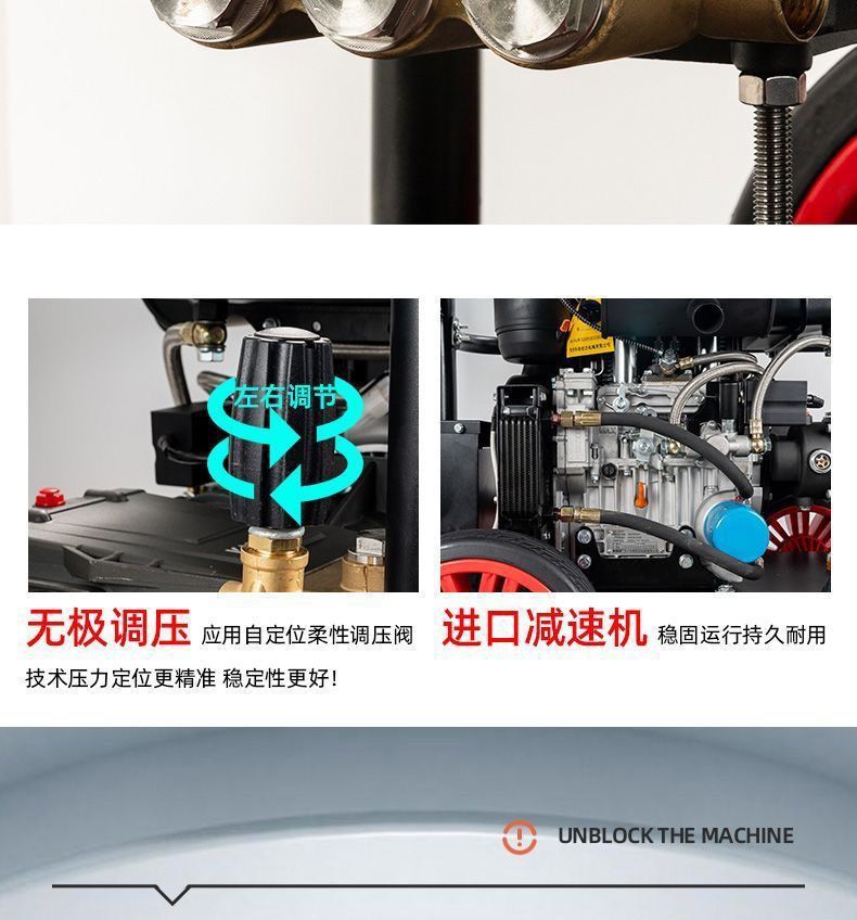 Diesel gasoline dredging machine cleaning machine high pressure car washing machine new high pressure cleaning pipeline dredging machine sewage complete set