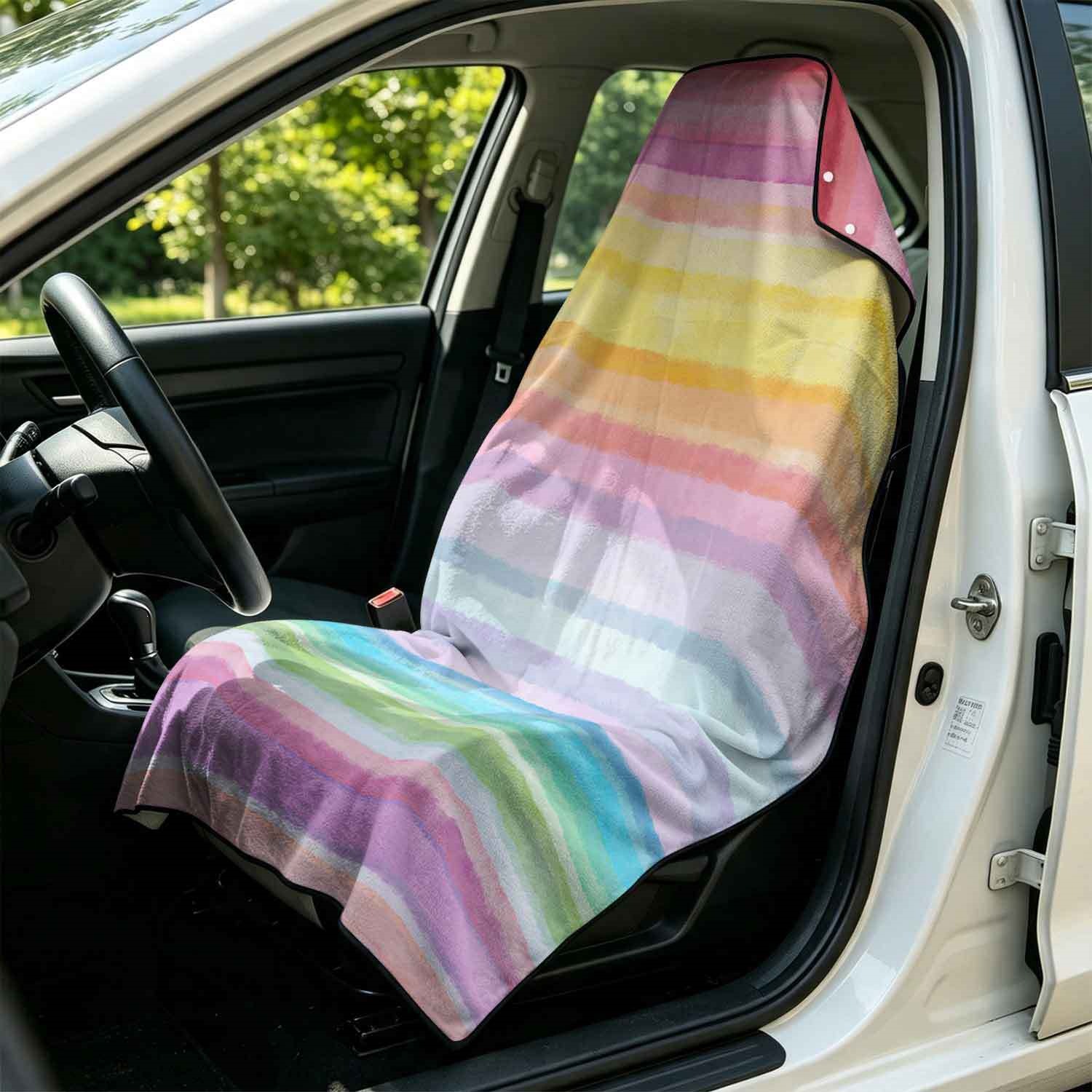 Geometric Bath Towel Car Seat Cover 2-in-1 Microfiber Outdoor Beach Car Dual-Use Universal Seat Cushion