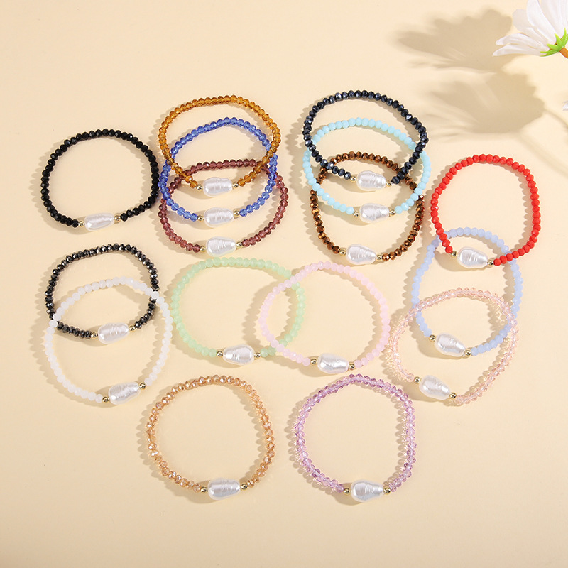 1 Piece Simple Style Geometric Glass Plating Unisex Bracelets