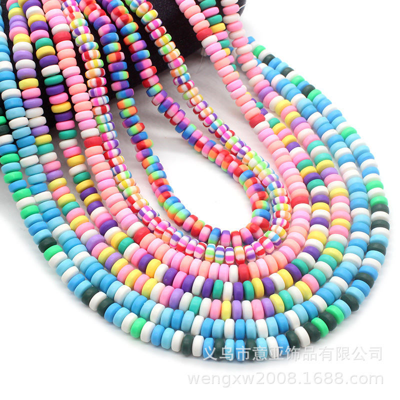 Soft Clay Abacus Beads 3*7mm DIY Beading Phone Chain Necklace Bracelet Material Accessories Colorful Wheel Beads Spacers