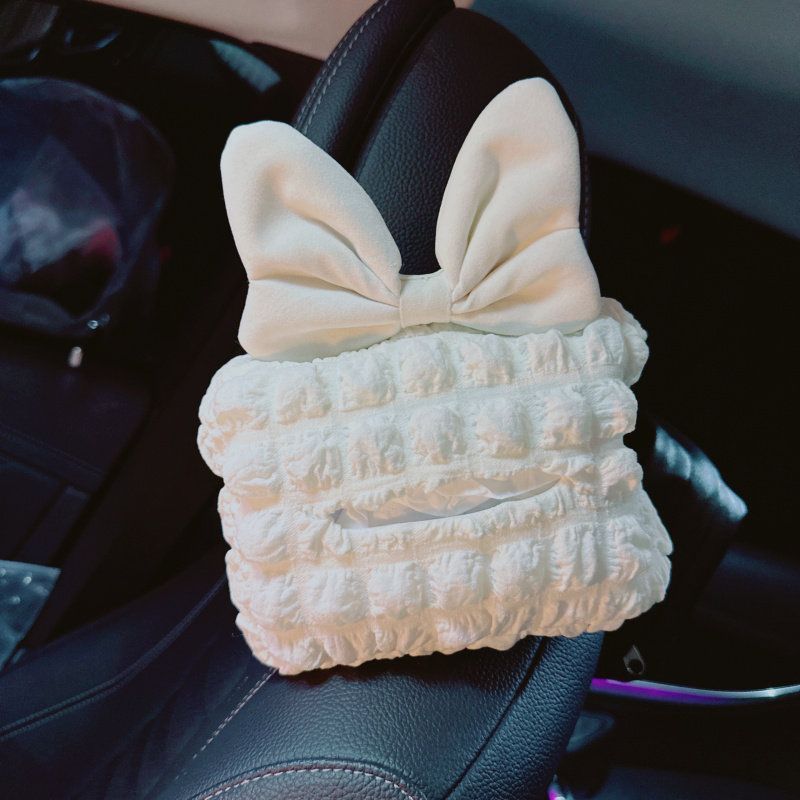 Car Tissue Box, Car Tissue Holder, Armrest Box, Sun Visor, Seat Hanging Type, Cute, Simple, High-End Feel, Paper Bag for Women