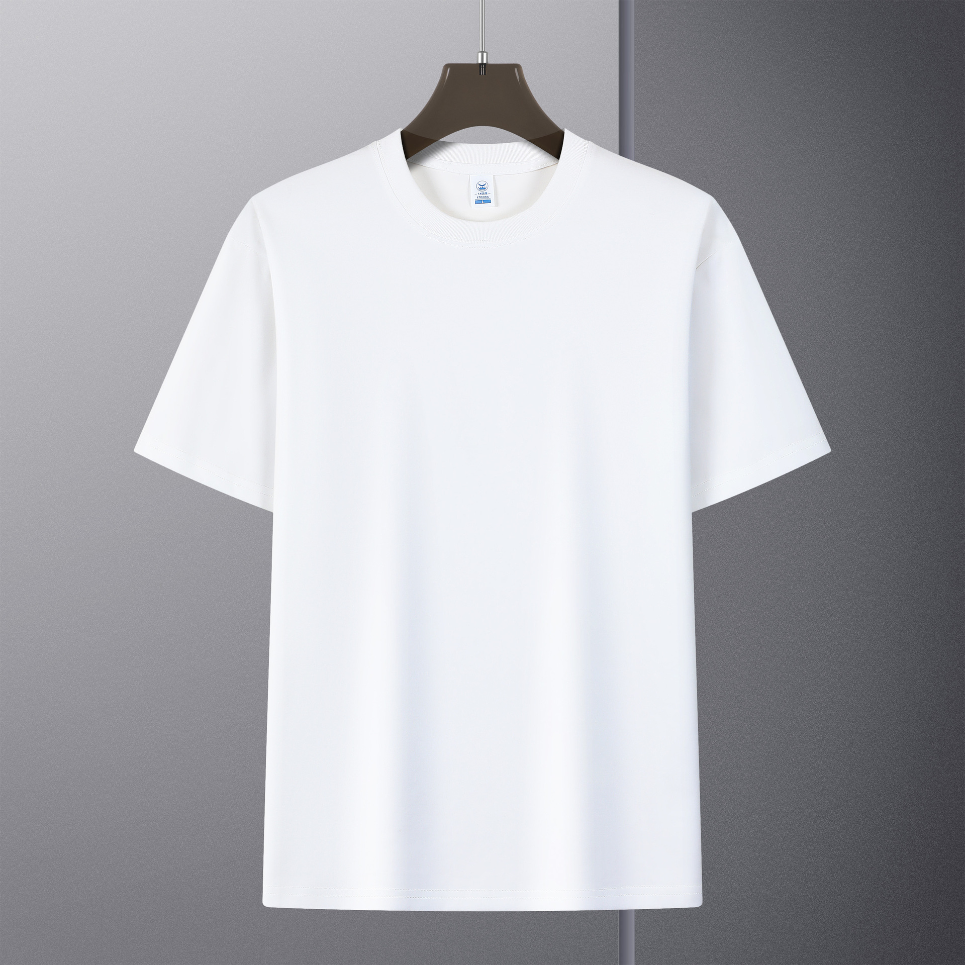 Camiseta de manga corta de peso pesado de 220 gramos de estilo americano hombre blanco suelto cuello redondo media manga camiseta de base de color sólido versátil personalizada de verano