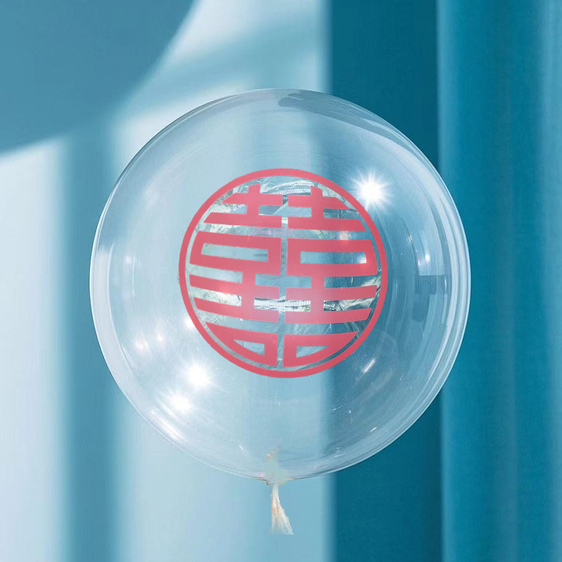 Bola de onda de 18 pulgadas 36 pulgadas 24 pulgadas transparente luminosa celebridad de Internet Xizi globo cuadrado decoración iluminación LED