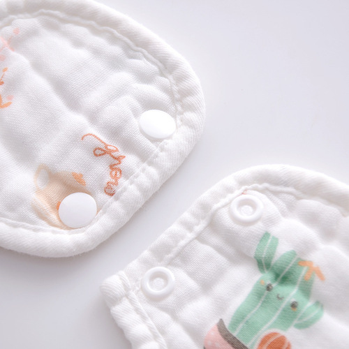 Six-layer saliva towel, children's mother and baby washable bib, 360 degree petal bib, pure cotton printed saliva towel