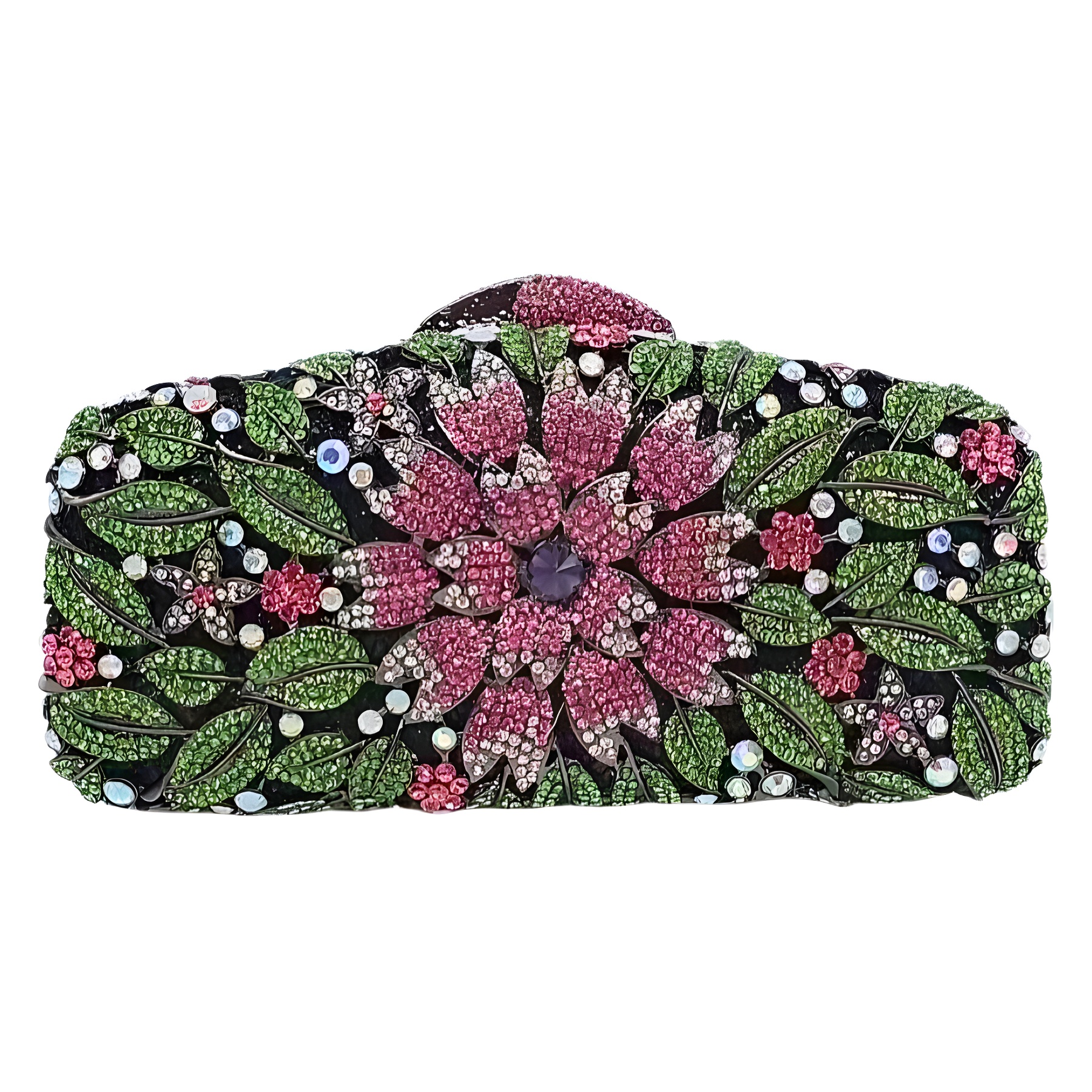 Túi clutch nữ đính đá pha lê kim cương dạ hội cầm tay — Màu đen, Cá tính đặt làm