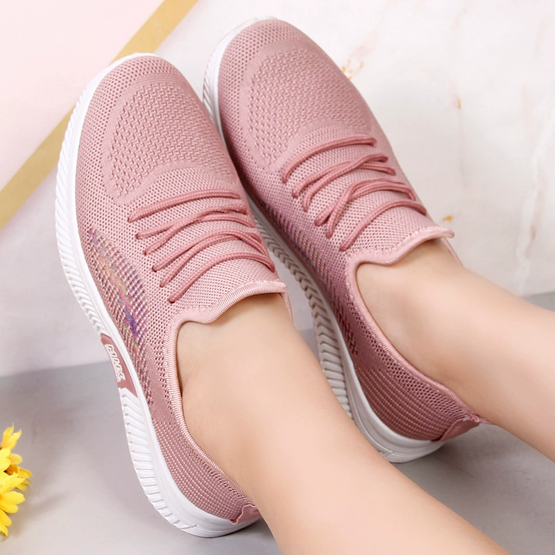 2023 Новая женская обувь, тканая обувь, дышащая мягкая подошва, повседневная обувь Joker, обувь для мам оптом, женская обувь