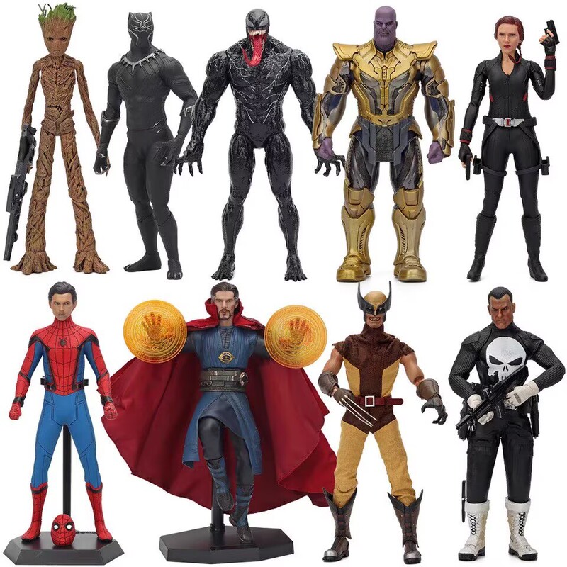 Avengers Spider-Man Thor Captain America Venom Tree Man Doctor Strange Model Figure