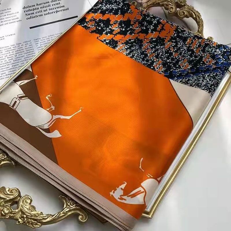 2024 Neuer Seidenschal für Damen, hochwertige Seide, Frühling und Herbst, Sommer, vielseitiger Schal, dünner Sonnenschutzschal zum Schutz des Nackens, Schal im westlichen Stil_voghion.com