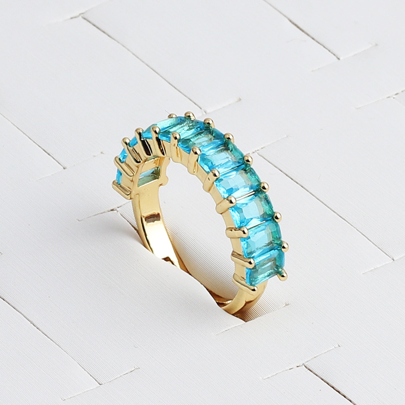 Simple Style Geometric Copper Open Ring Zircon Copper Rings