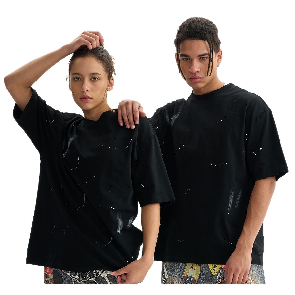 ETAI Hombre| Algodón transfronterizo suelto de alta calidad pesada marca de tendencia punto de lanzamiento retro camiseta de manga corta hombre