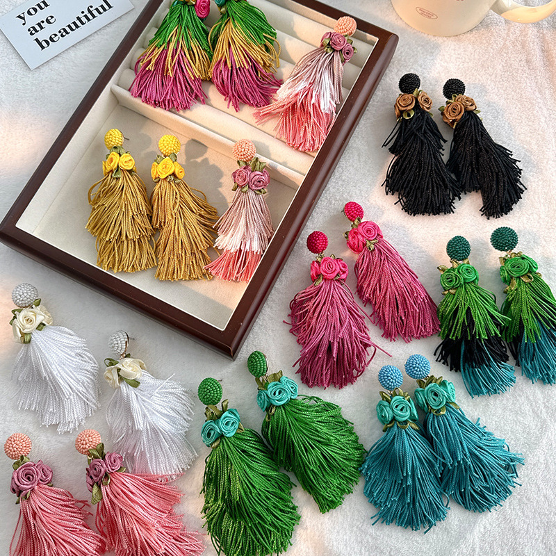 Bohemian Style Long Tassel Earrings 5