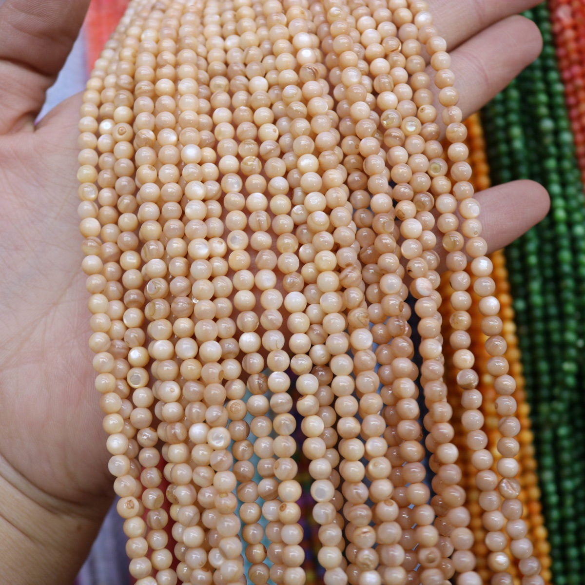Conchas de agua dulce naturales cuentas mixtas de color 4mm color monocromático bolas perlas sueltas diy joyería accesorios joyería al por mayor image 32
