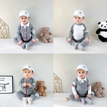 男女宝宝洋气套装马甲裤子衬衫外套爬服连体衣组合选加绒韩版百搭