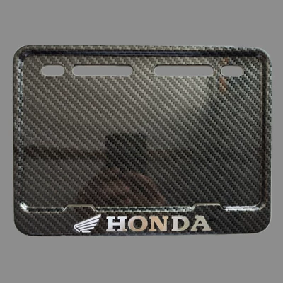 Pedal motorcycle license plate frame machine license plate protection frame advertising license plate frame car number license plate frame modification wholesale (Other Automotive Exterior Supplies) - honda-stereo-carbon-fiber-color