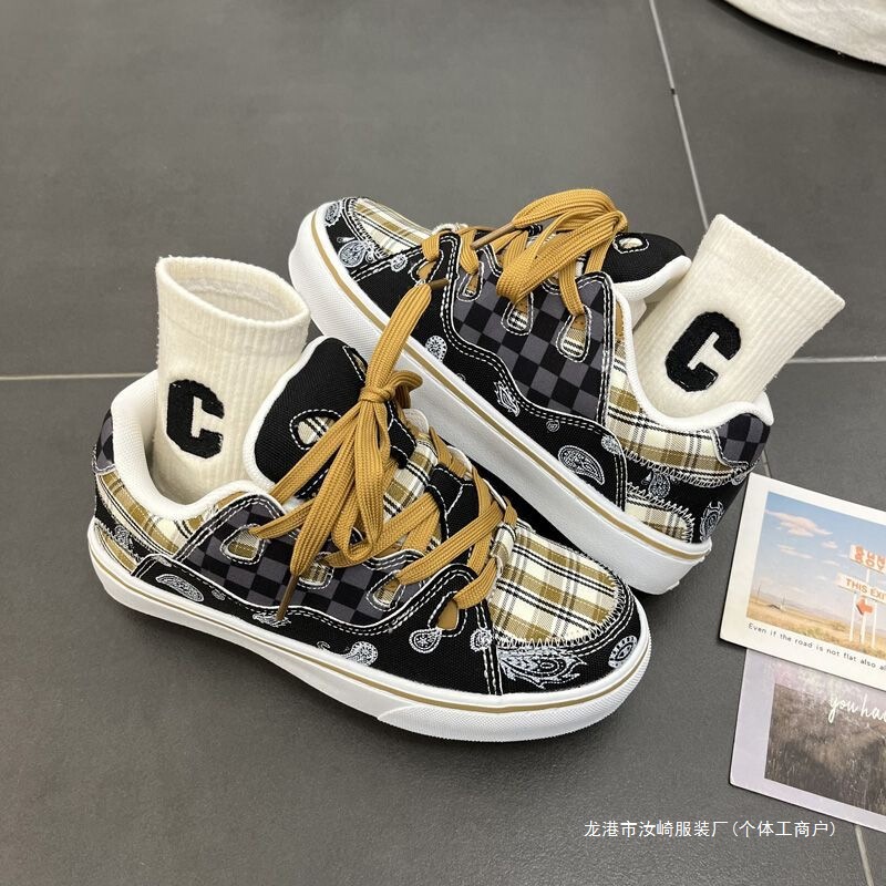 Couple Style Flat Comfortable College-Style Paisley Skate Shoes Trendy Casual Men's German Training Shoes Couple Style Flat Comfortable College-Style Paisley Skate Shoes Trendy Casual Men's German Training Shoes