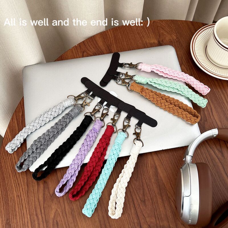 Foreign Trade Explosions Hand-woven Cotton Rope Mobile Phone Lanyard Bohemian Mobile Phone Chain Hanging Simple Car Key Ring