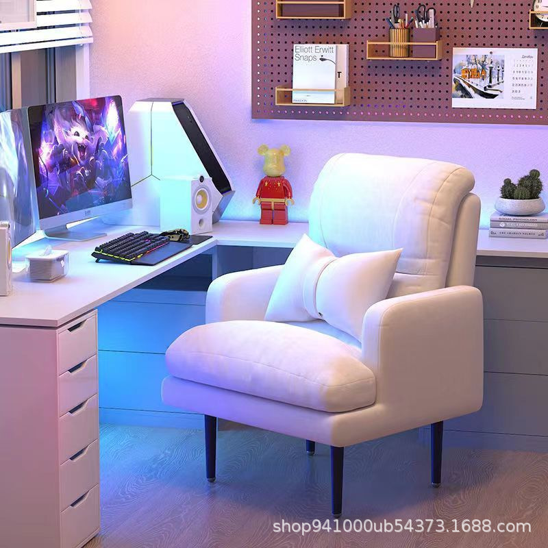 Computer Chair, Enlarged and Widened, Comfortable Single Sofa Chair for Home Use, Suitable for Bedroom, Dormitory, Study, Office, Reclining and Comfortable Seating