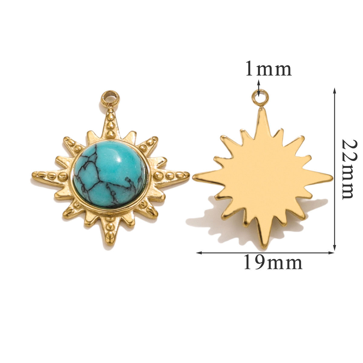 Acero inoxidable de moda piedra natural ojo de tigre piedra clásica octangular elemento colgante de acero de titanio DIY accesorios collares pendientes