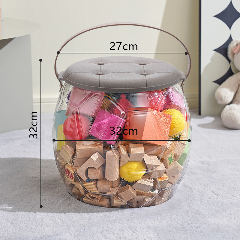 人形創意サッカー透明収納腰掛けぬいぐるみぬいぐるみ収納収納ボックス子供玩具収納神器|undefined