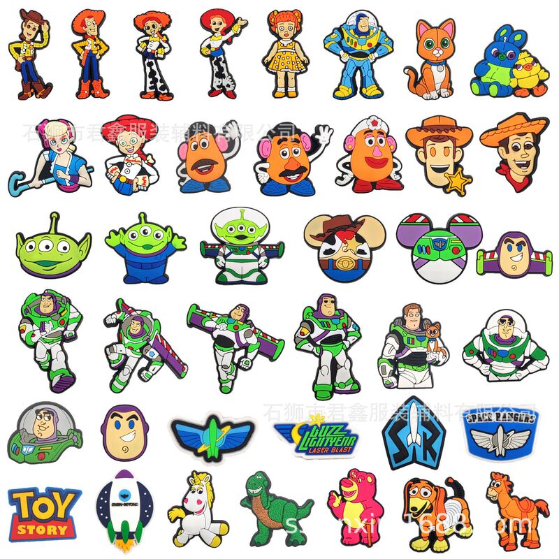 Anti-Fighter Toy Story Hole Shoes Accessories Buz Lightyear Shepherd Dog Woody Shoes Flower Shoe Buckle Amazon