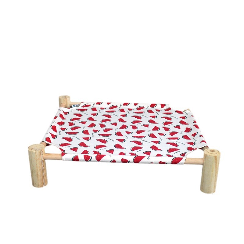 Cama de marcha para mascotas, hamaca de cuatro esquinas, cama de gato y perro extraíble y lavable en cuatro estaciones, hamaca de gato de madera maciza, suministro directo de fábrica