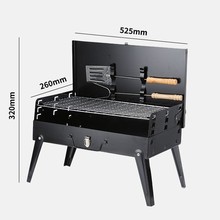 跨境户外手提不锈钢烧烤炉无烟可折叠家用加厚家用木炭烧烤架批发