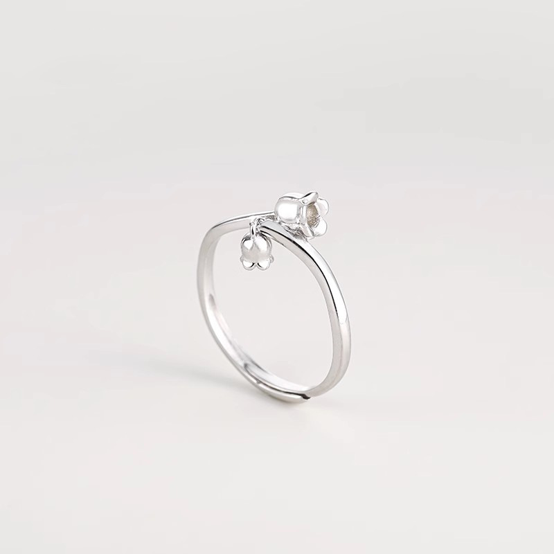 Zonnebloem Lelietje-van-de-dalen Bloem Licht Luxe Niche Design voor Meisjes, Open Wijsvingerring, Hoogwaardig Modieus En_voghion.com