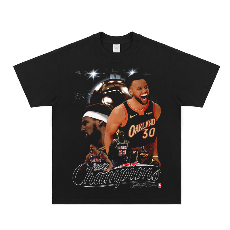 2022 Golden State Warriors Winning T-shirt Playoff Goodnight Curry MVP Short Sleeve Commemorative Championship American Retro