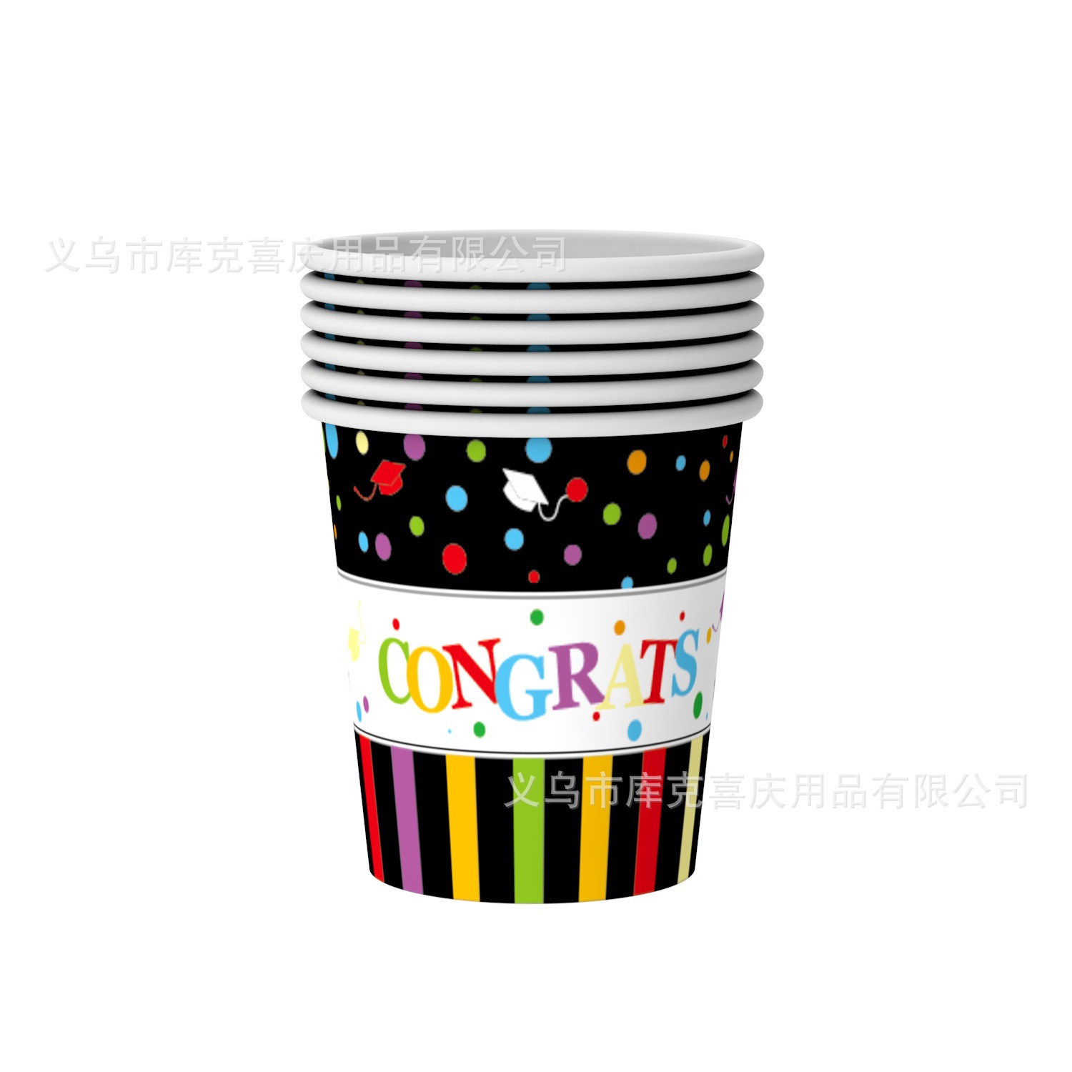 Nuevo jardín de infantes graduación ceremonia decoración diseño graduación temporada plato de papel taza de papel espiral tire bandera partido decoración traje