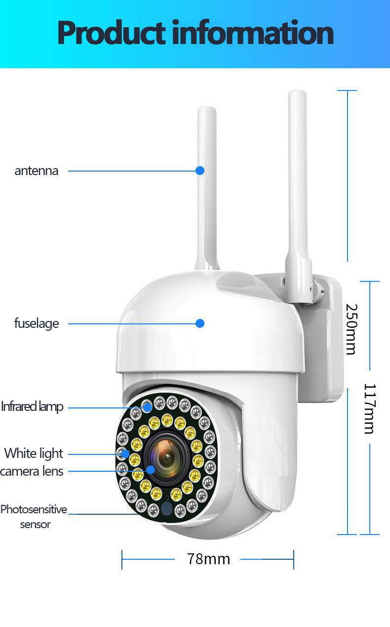 摄像头家用远程手机无线wifi可连室外监控器360度无死角户外夜视详情17