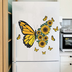 FX-F227 Personalized Butterfly Sunflower Embossed Refrigerator Wardrobe Bedroom Bedside Home Wall Decor Sticker