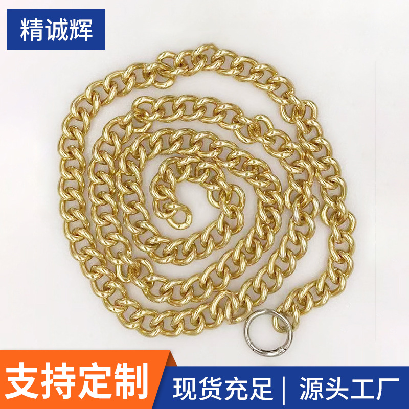 男士嘻哈钛钢粗链条装饰项链龙骨链吊坠百搭女士包包麻花链条批发