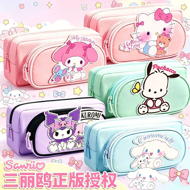 Authentic Sanrio Stationery Bag, Large-Capacity Soft and Cute Cartoon Student Pencil Case, Pencil Bag for Women with a High-End Feel Authentic Sanrio Stationery Bag, Large-Capacity Soft and Cute Cartoon Student Pencil Case, Pencil Bag for Women with a High-End Feel