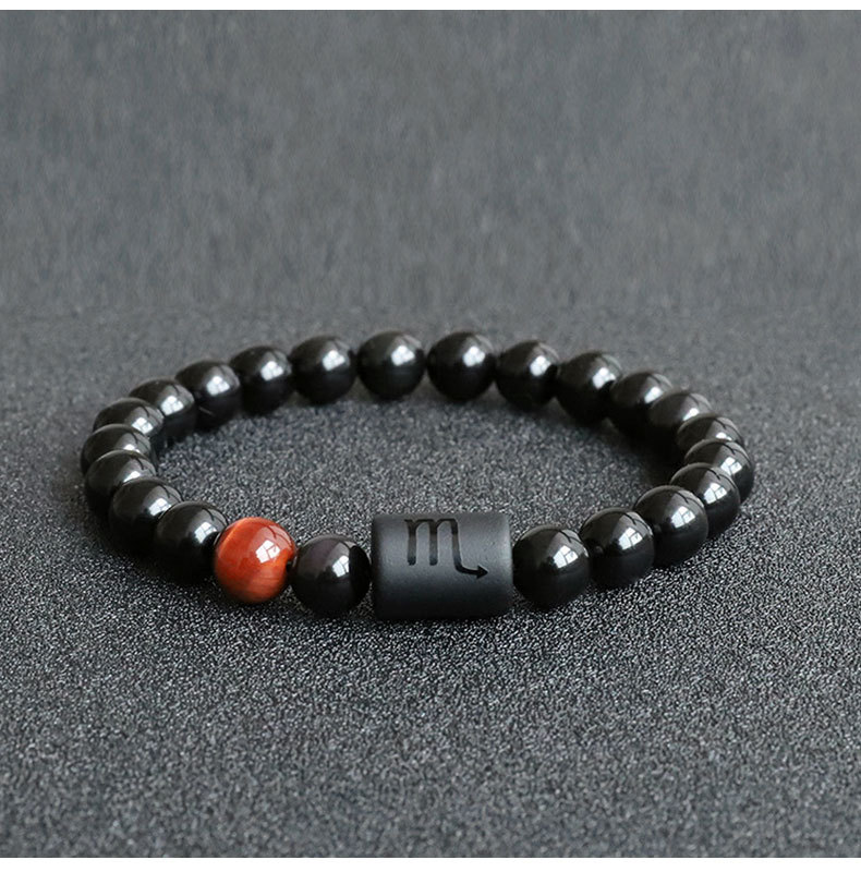 1 Piece Quantity Holiday, Date Occasion Simple Style Constellation Natural Stone Beaded Carving Bracelets