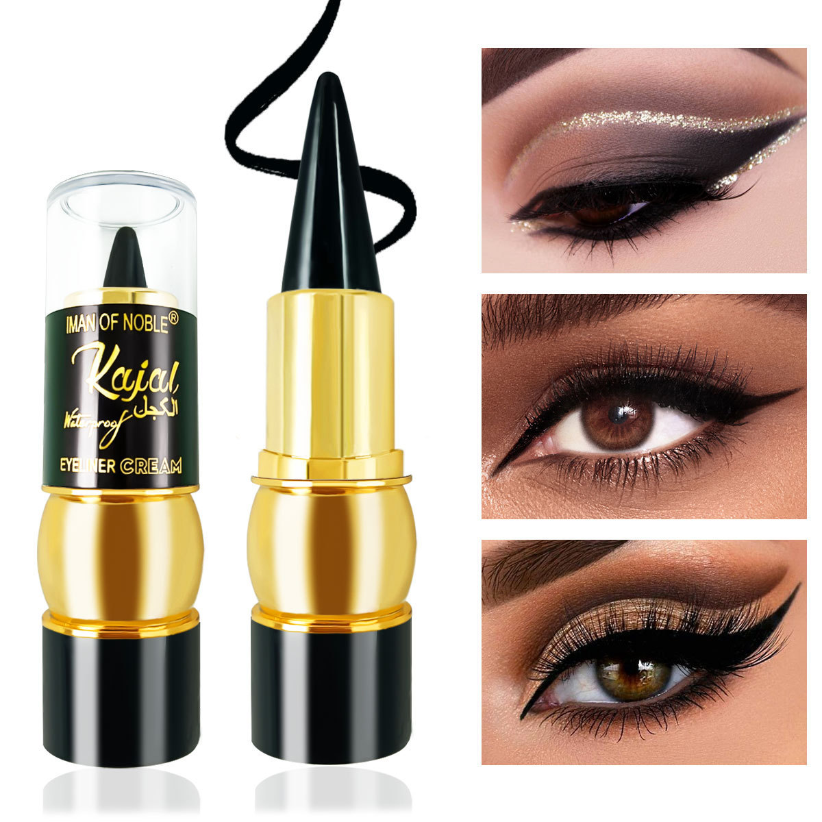 Cross-border Waterproof Quick-drying Eyeliner Pen eyeliner Matte Eyeliner Pen Single Head Black Solid Rich Eyeliner Pen