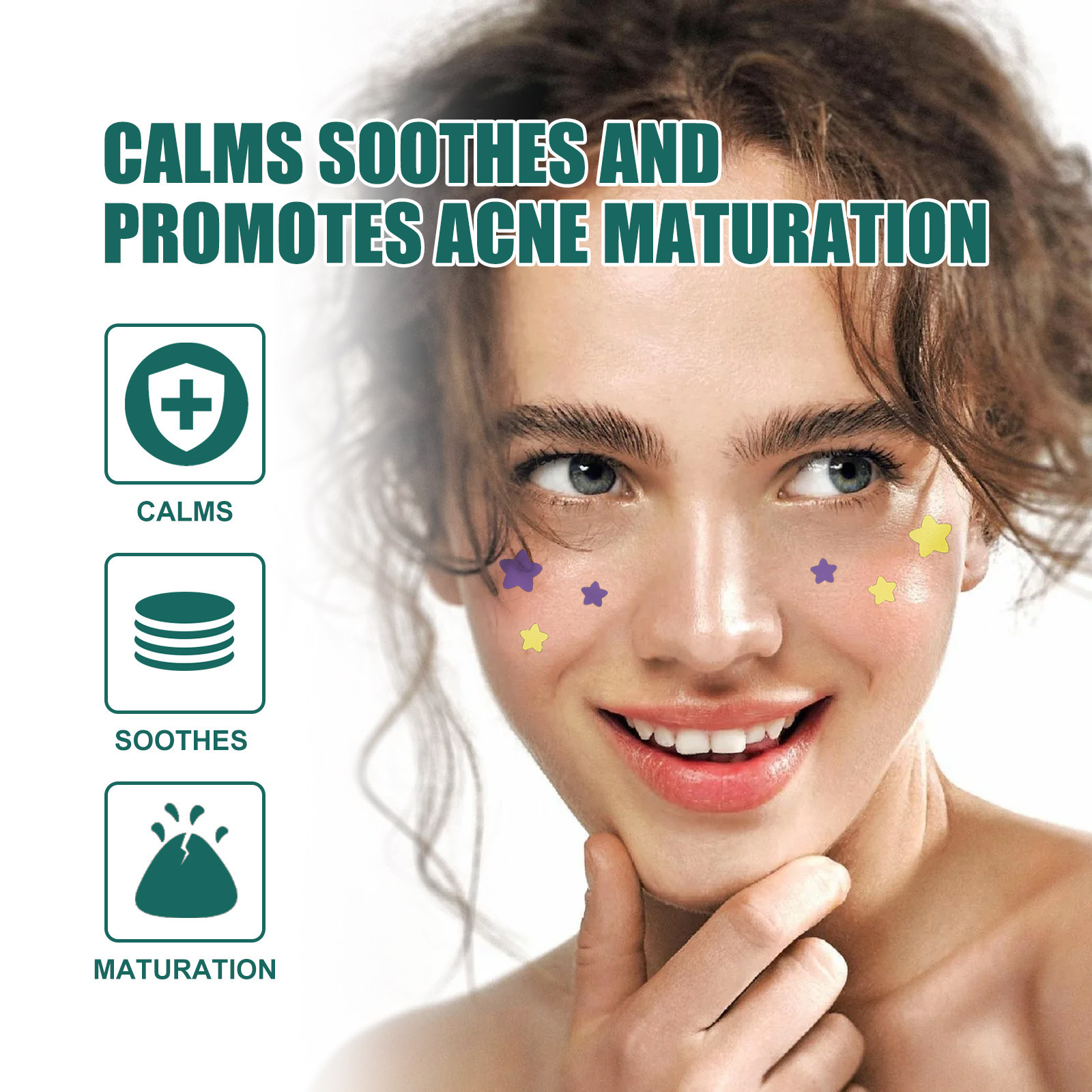 Star shaped patch for lightening spots, marks, cleaning, closing, covering, and repairing acne patches_voghion.com