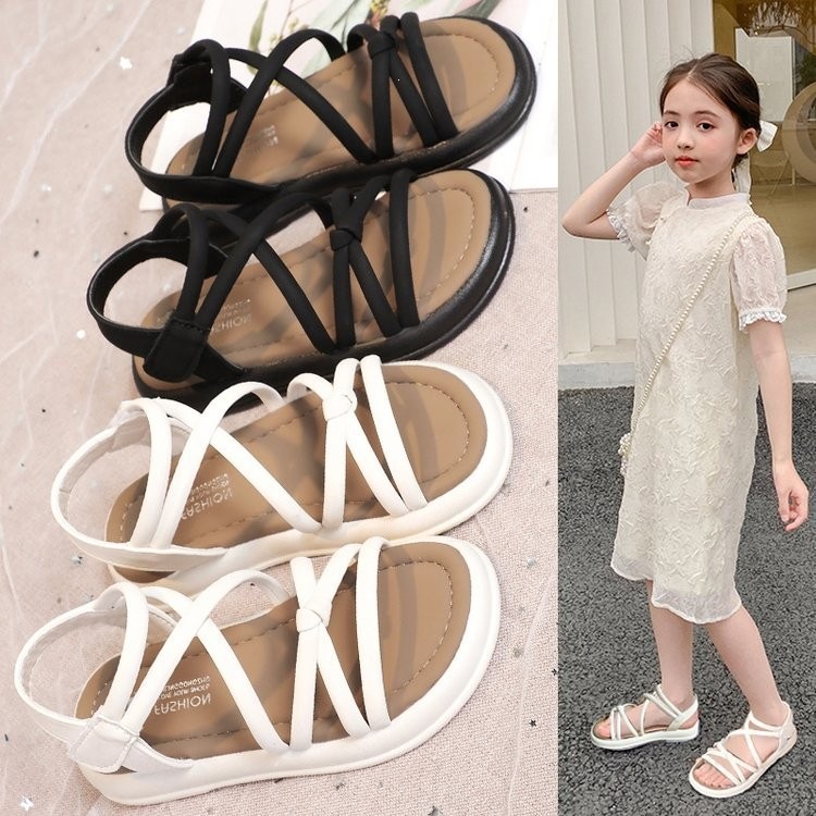 Sandales Pour Filles Style Romain À Semelle Souple Confortables_voghion.com