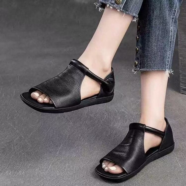 Fashionable universal retro comfortable sandals flat open toe