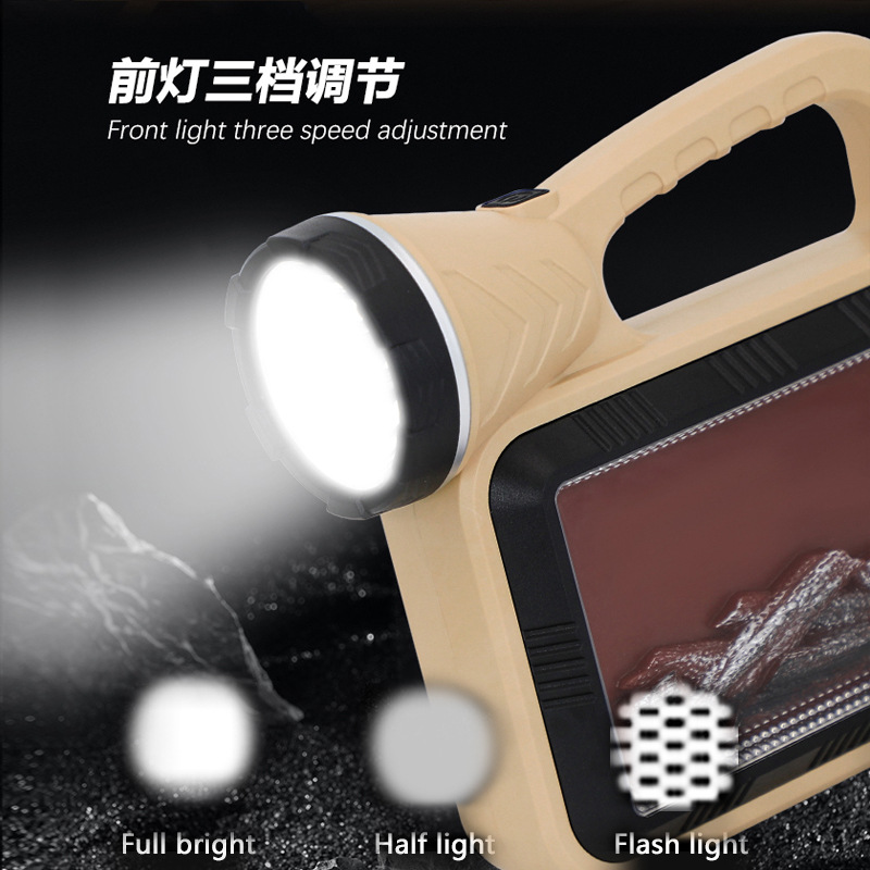 Transfronteriza llama solar lámpara portátil al aire libre camping patrulla impermeable linterna portátil trabajo reflector