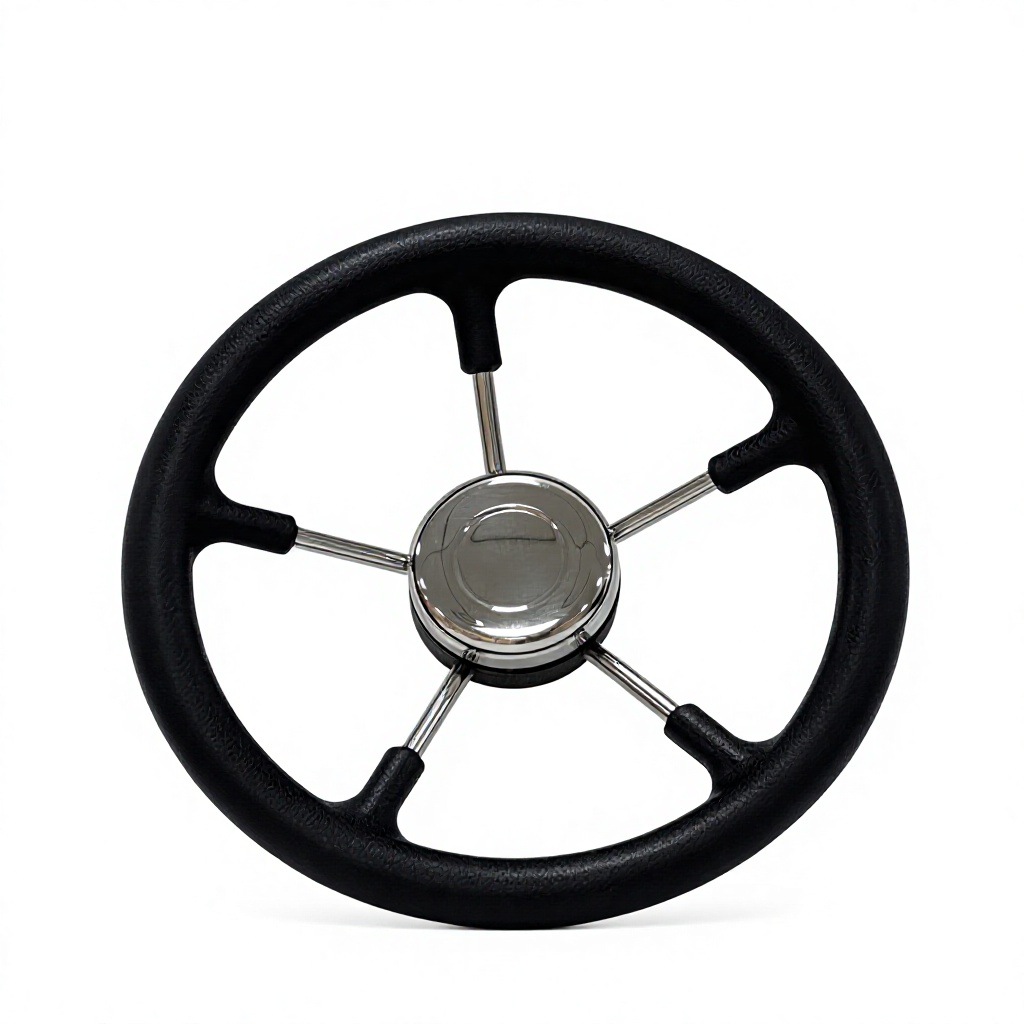 Five-spoke stainless steel 304 foam soft grip ship steering wheel, yacht rudder wheel, marine steering wheel