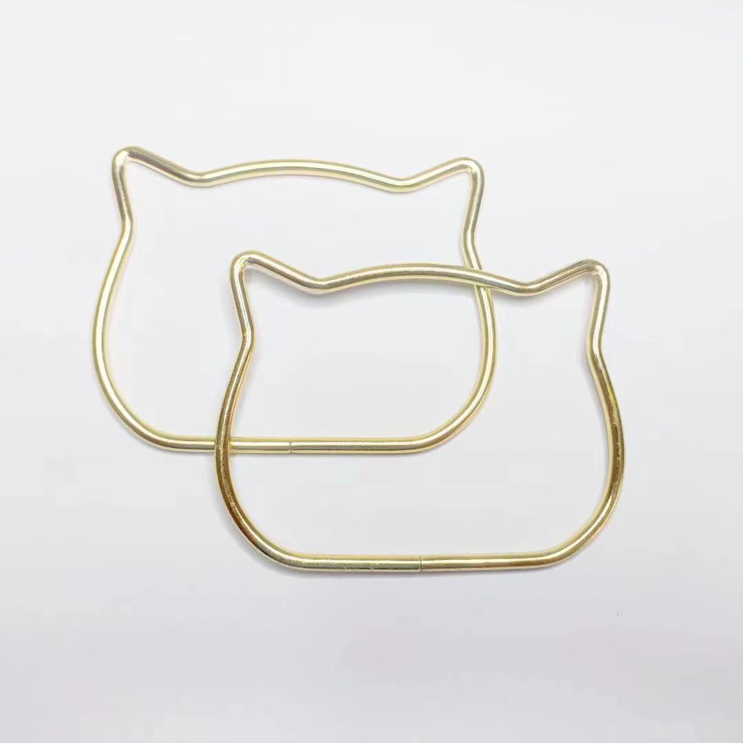 Metal Handle Handmade DIY Woven Bag Acrylic Handle Bag Handle Accessories Retro Cat Handle