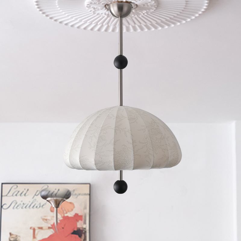 Lámpara de viento idílico francés tela de comedor lámpara de dormitorio nuez impresión Nanyang estética retro lámparas estadounidenses