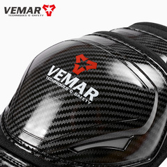Vemar Motorcycle Carbon Fiber Texture Knee and Elbow Guards, Lightweight Breathable Fall-Proof Leg Guards for Riding, Men's Motorbike Four Seasons Riding Gear