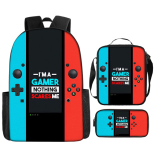 Zheng's Theme Peripheral Printing Primary and Secondary School Students' Schoolbags, Backpacks, Shoulder Bags, Pencil Bags, Three-Piece Set