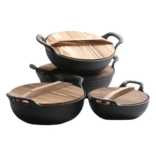 Cast Iron Pot Stew Pot Household Uncoated Non-stick Old-fashioned Cast Iron Hanging Thickened Soup Pot Factory Frying Pot with Yuanbao Pot