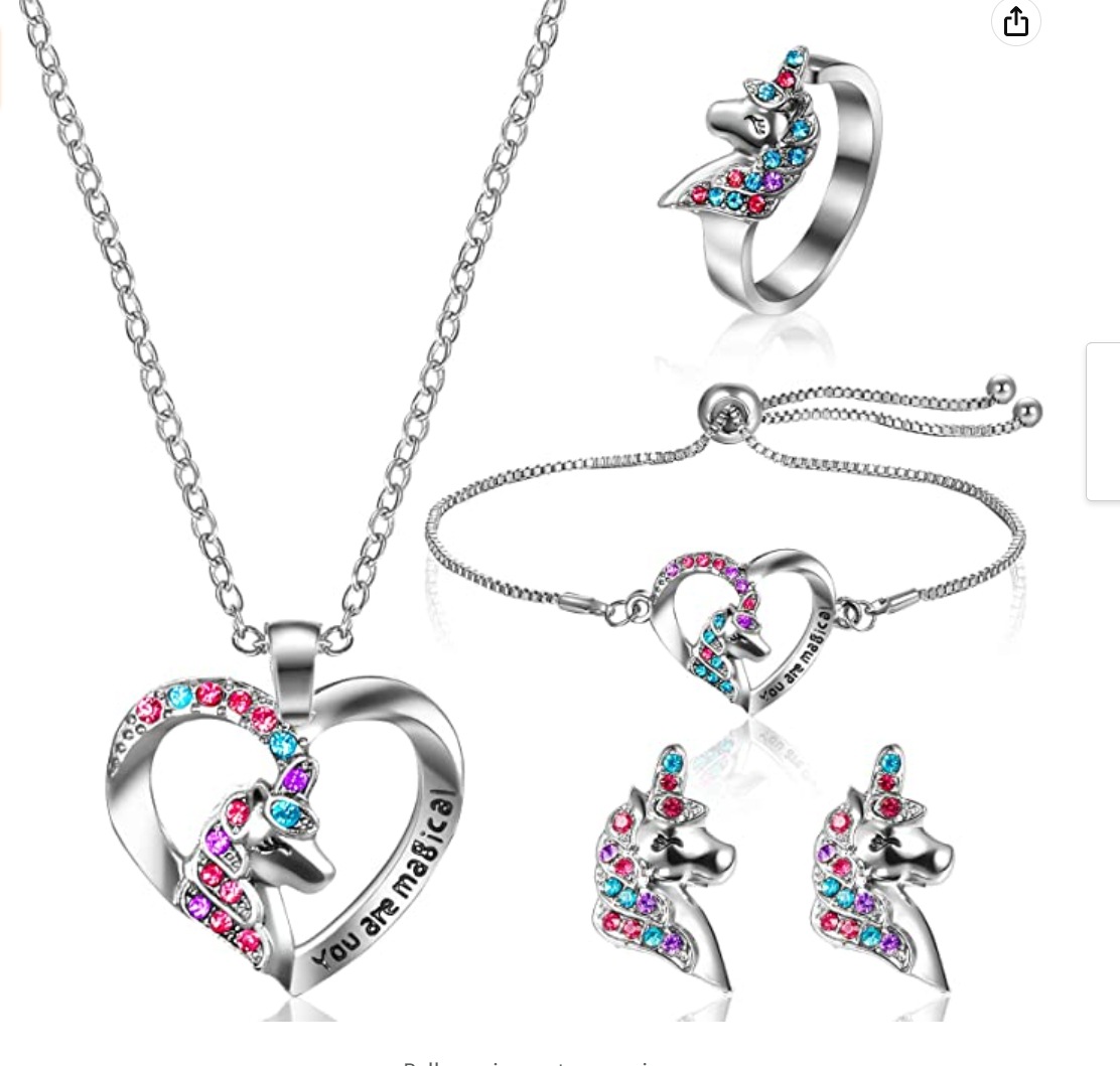 Qibi Nueva joyería transfronteriza unicornio Tianma collar colorido en forma de corazón pony colgante de fábrica al por mayor