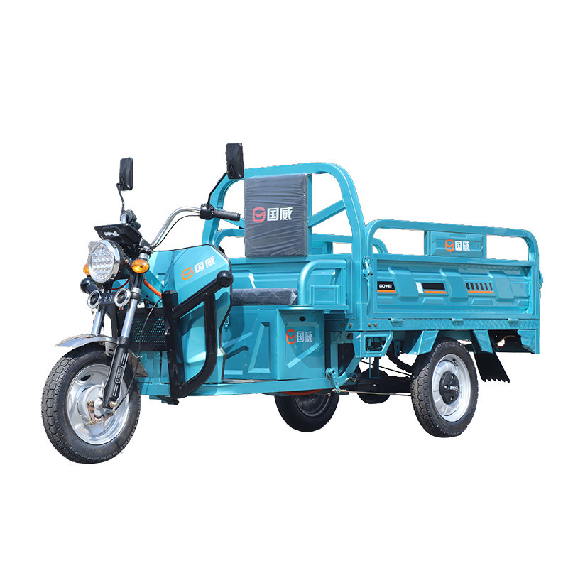Guowei vehículo eléctrico triciclo eléctrico de entrega de carga doméstica cabina agrícola volcado tripulado vehículo de batería de alta potencia