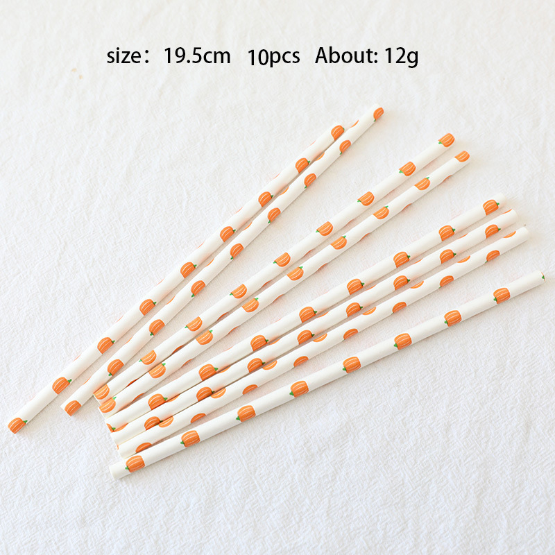 10 녹색 머리 호박 빨대