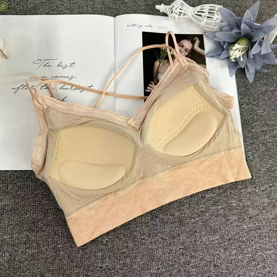 Nueva taza fija sin costuras hermosa espalda sin anillo de acero ropa interior chaleco chaleco cómodo ropa interior damas base sostén al por mayor