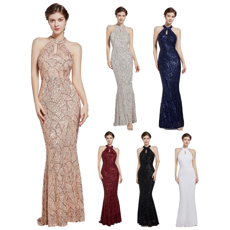 201#2024 new sequined evening dress female bridesmaid dress dress banquet party fishtail dress bridal party 201#2024 new sequined evening dress female bridesmaid dress dress banquet party fishtail dress bridal party